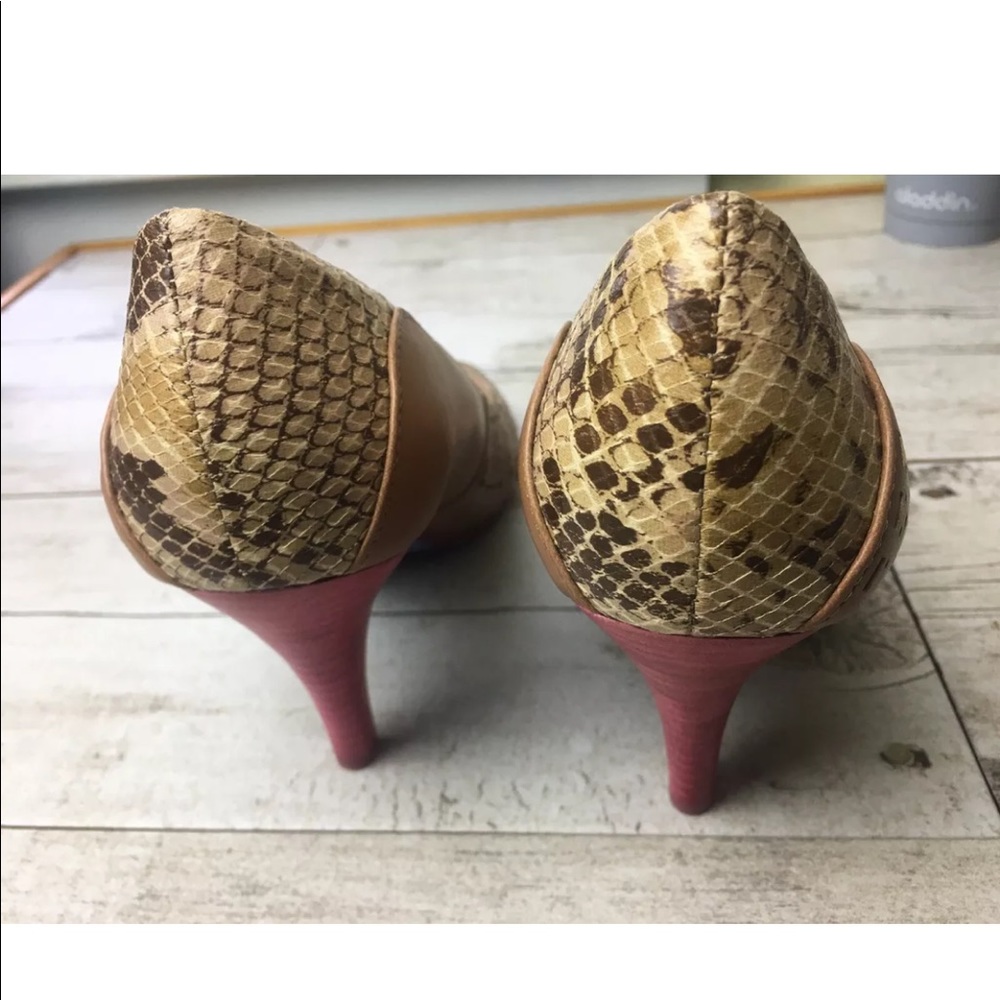 Poetic Licence Tan Pink Laser Cut Heels - Picture 8 of 8